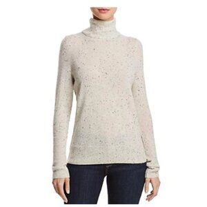 Aqua 100% Cashmere Turtleneck in Light Grey Size M